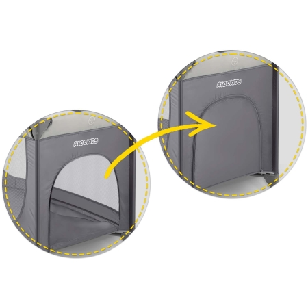 Łóżeczko turystyczne, składane, 65x125x78 cm, jasny szary