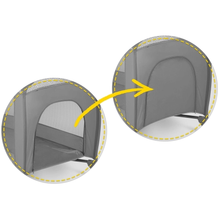 Łóżeczko turystyczne, przewijak, moskitiera, 65x125x78 cm, szary