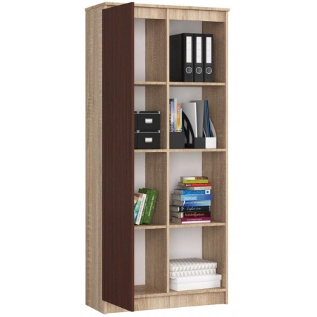 Regał biurowy, zamykany, półki, ORDO, 80x35x180 cm, dąb sonoma, wenge, mat
