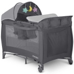 Łóżeczko turystyczne, przewijak, moskitiera, 65x125x78 cm, antracyt