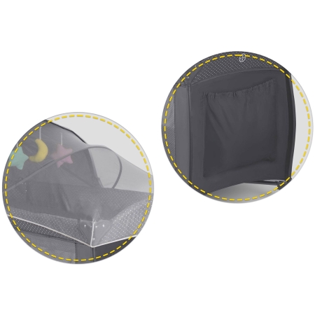 Łóżeczko turystyczne, przewijak, moskitiera, 65x125x78 cm, antracyt