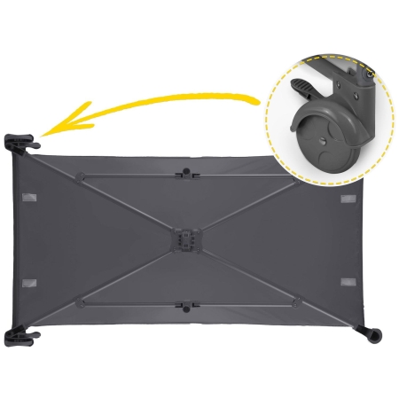 Łóżeczko turystyczne, przewijak, moskitiera, 65x125x78 cm, antracyt