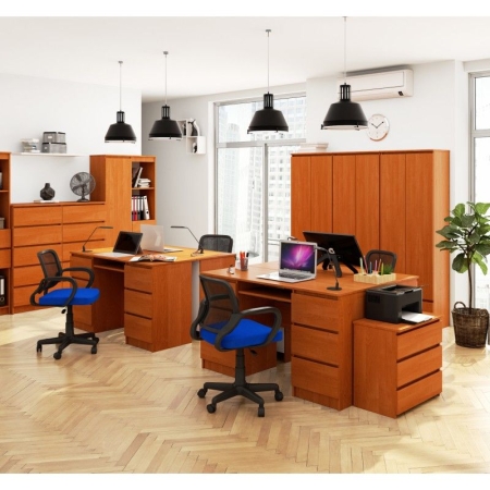 Biurko komputerowe, szuflady, CORE, 135x50x77 cm, olcha, mat