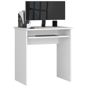 Małe biurko komputerowe, DESKO, 68x51x74 cm, biel, mat