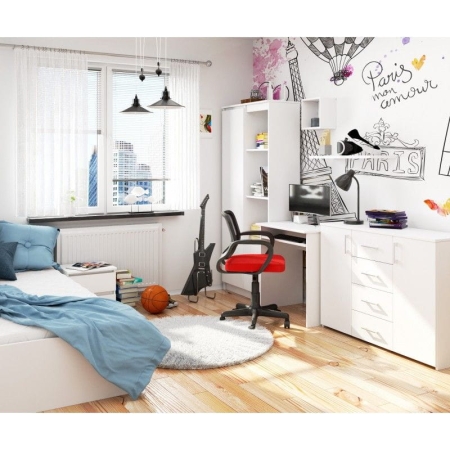 Małe biurko komputerowe, DESKO, 68x51x74 cm, biel, mat