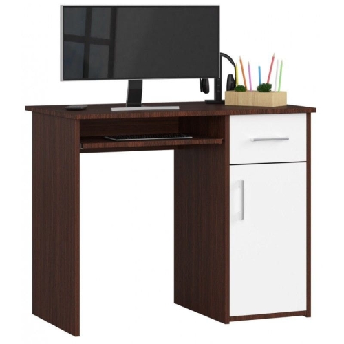 Przejdź do produktu Biurko komputerowe, szkolne, SOLO, 90x50x74 cm, wenge, biel, mat