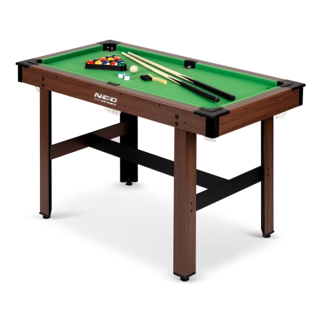 Duży stół do gry w bilard, Neo-sport, 122x61x76 cm, ciemny brąz