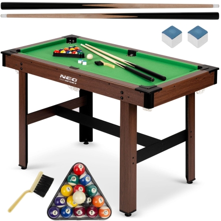 Duży stół do gry w bilard, Neo-sport, 122x61x76 cm, ciemny brąz