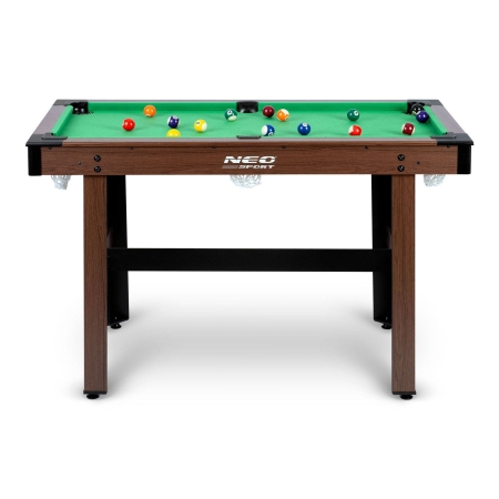 Duży stół do gry w bilard, Neo-sport, 122x61x76 cm, ciemny brąz