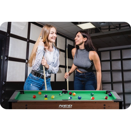 Duży stół do gry w bilard, Neo-sport, 122x61x76 cm, ciemny brąz