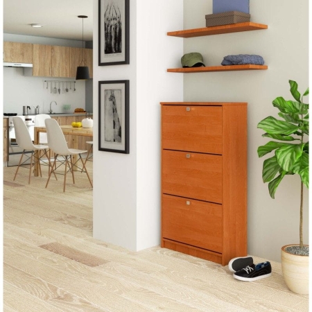 Szafka na obuwie, 3 uchylne drzwiczki, ARONA, 60x29x113 cm, olcha, mat