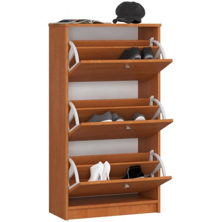 Szafka na obuwie, 3 uchylne drzwiczki, ARONA, 60x29x113 cm, olcha, mat