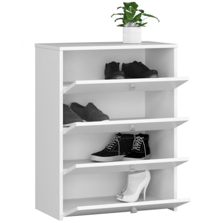 Szafka na buty, schowek, CALMO, 66x36x85 cm, biel, mat