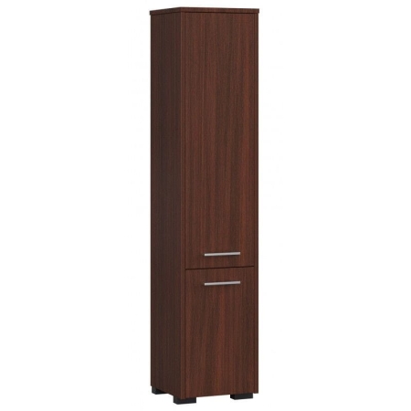 Regał łazienkowy, słupek, drzwi, ELION, 30x30x140 cm, wenge, mat