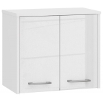 Szafka wisząca, witryna, ELION, 60x23x60 cm, biel, połysk