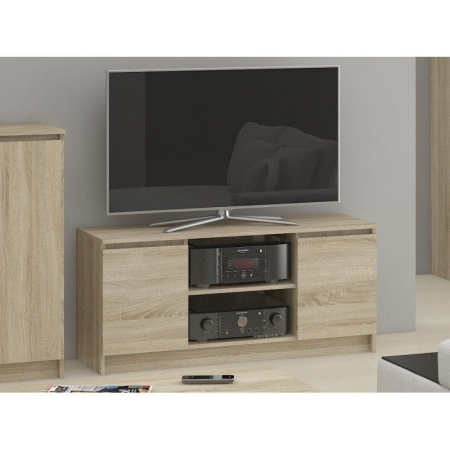 Szafka rtv, półki, NOVA, 120x40x55 cm, dąb sonoma, mat