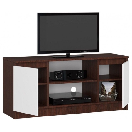 Szafka rtv, półki, NOVA, 120x40x55 cm, wenge, biel, mat