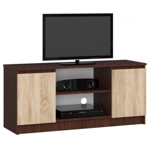 Przejdź do produktu Szafka rtv, półki, NOVA, 120x40x55 cm, wenge, dąb sonoma, mat