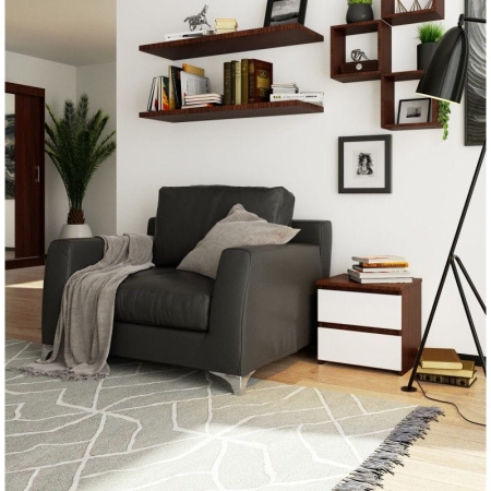 Szafka nocna, stolik, STILO, 2 szuflady, 40x35x40 cm, wenge, biel, mat