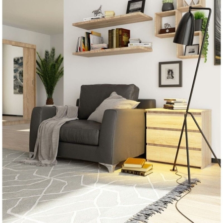 Szafka nocna, stolik, ALMA, 60x35x57 cm, dąb sonoma, mat