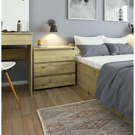 Szafka nocna, stolik, ALMA, 60x35x57 cm, dąb artisan, mat