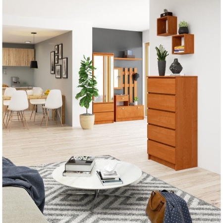 Komoda do sypialni, 5 szuflad, STILO, 60x40x121 cm, olcha, mat