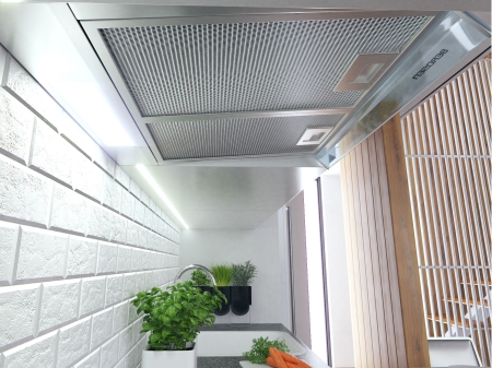 Okap kuchenny, pochłaniacz, podszafkowy, 60 cm, Berdsen, BE-10-A, inox