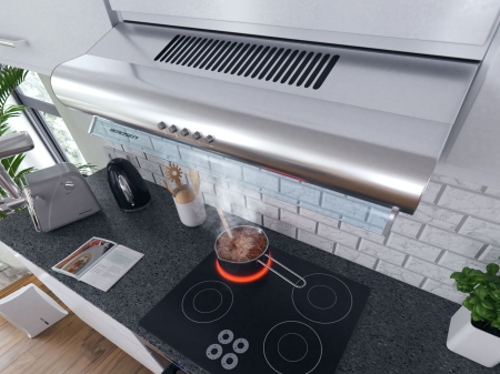 Okap kuchenny, pochłaniacz, podszafkowy, 60 cm, Berdsen, BE-10-A, inox