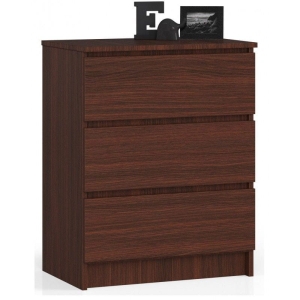 Komoda do sypialni, 3 szuflady, STILO, 60x40x77 cm, wenge, mat
