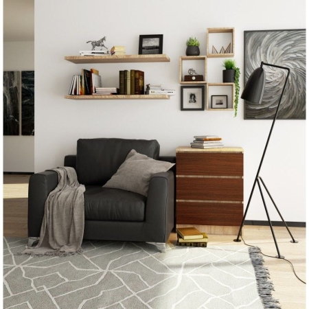 Komoda do sypialni, 3 szuflady, STILO, 60x40x77 cm, dąb sonoma, wenge, mat