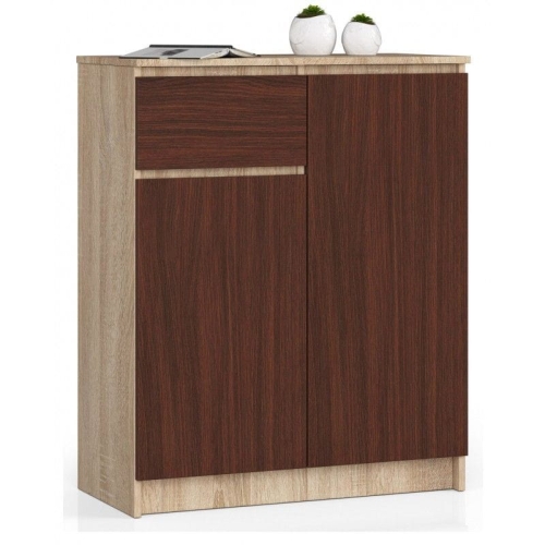 Przejdź do produktu Komoda do sypialni, drzwi, szuflada, NOAH, 80x40x99 cm, dąb sonoma, wenge, mat