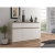 Komoda, 3 szuflady, 3 drzwi, ATLAS, 140x40x99 cm, dąb sonoma, biel, mat