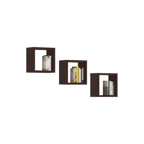 Przejdź do produktu Półki ścienne, komplet 3 sztuk, SAFI PLUS, 25x25 cm, wenge, mat
