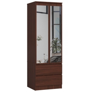 Szafa do sypialni, lustro, DORMI, 60x51x180 cm, wenge, mat