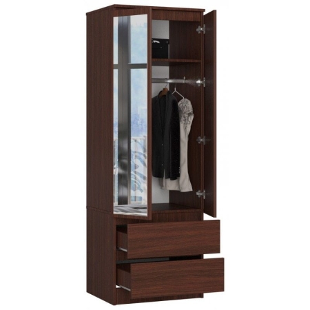 Szafa do sypialni, lustro, DORMI, 60x51x180 cm, wenge, mat