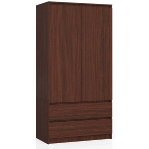 Szafa do sypialni, 2 szuflady, drzwi, DORMI, 90x51x180 cm, wenge, mat