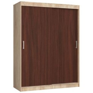 Szafa przesuwna do sypialni, NOTTE, 150x60x200 cm, dąb sonoma, wenge, mat