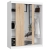 Szafa przesuwna do sypialni z lustrem, NOTTE, 150x60x200 cm, biel, dąb sonoma, mat