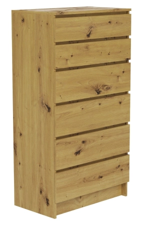 Komoda do sypialni, salonu, M6, 70x40x132 cm, dąb artisan, mat