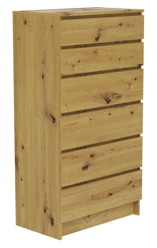 Przejdź do produktu Komoda do sypialni, salonu, M6, 70x40x132 cm, dąb artisan, mat