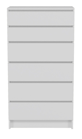 Komoda do sypialni, salonu, M6, 70x40x132 cm, biel, mat