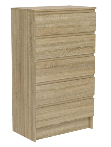 Przejdź do produktu Komoda do sypialni, salonu, M5, 70x40x120 cm, dąb sonoma, mat