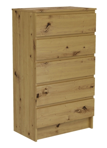 Przejdź do produktu Komoda do sypialni, salonu, M5, 70x40x120 cm, dąb artisan, mat