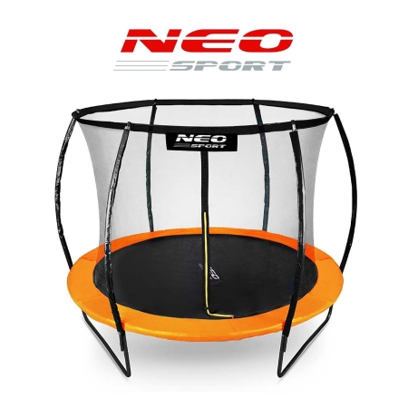 Trampolina ogrodowa, profilowana, siatka wewnętrzna, 10ft, 312x245 cm, pomarańczowy
