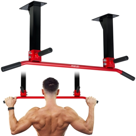 Drążek do podciągania, sufitowy, Neo-sport, 100x43x31 cm, czarny