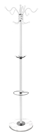 Wieszak na ubrania, obrotowy, stojący, glamour, 174 cm, biały