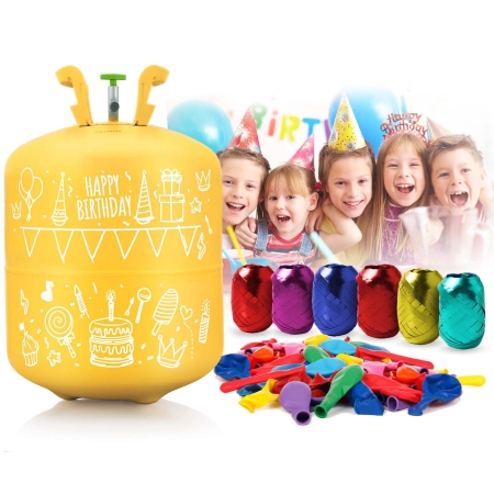 Butla z helem, 0,42m3, z balonami i wstążką