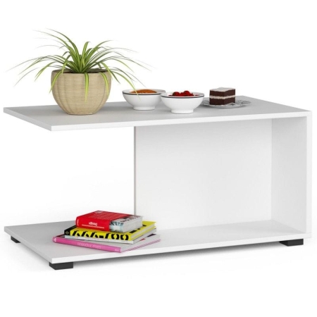 Ława kawowa, stolik, TIVO, 90x50x45 cm, biel, mat