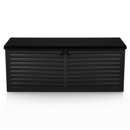 Skrzynia ogrodowa, 390 litrów, 144x54x57 cm, czarna