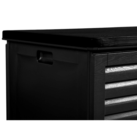 Skrzynia ogrodowa, 390 litrów, 144x54x57 cm, czarna